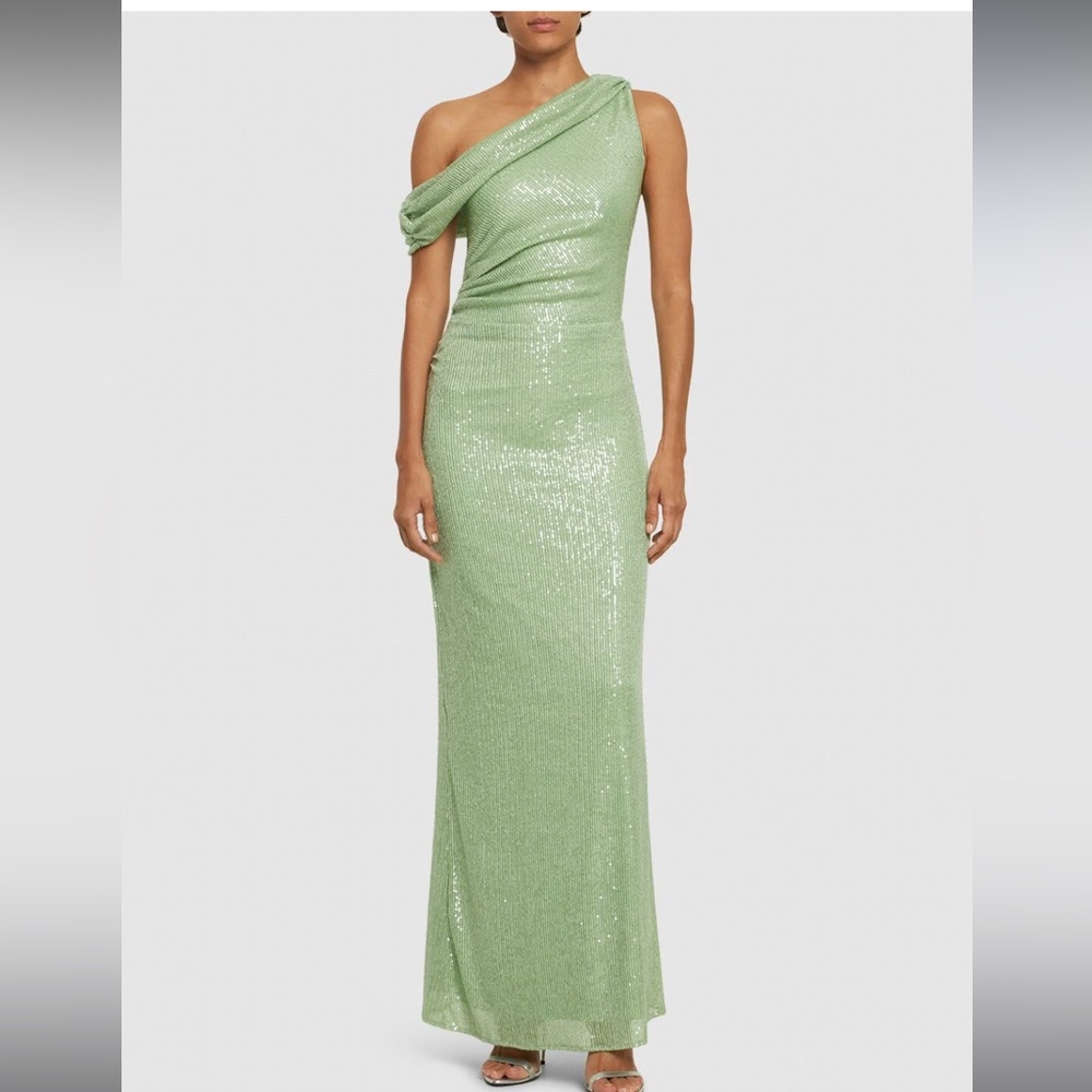 Baobab Primrose sequined draped gown Light Green